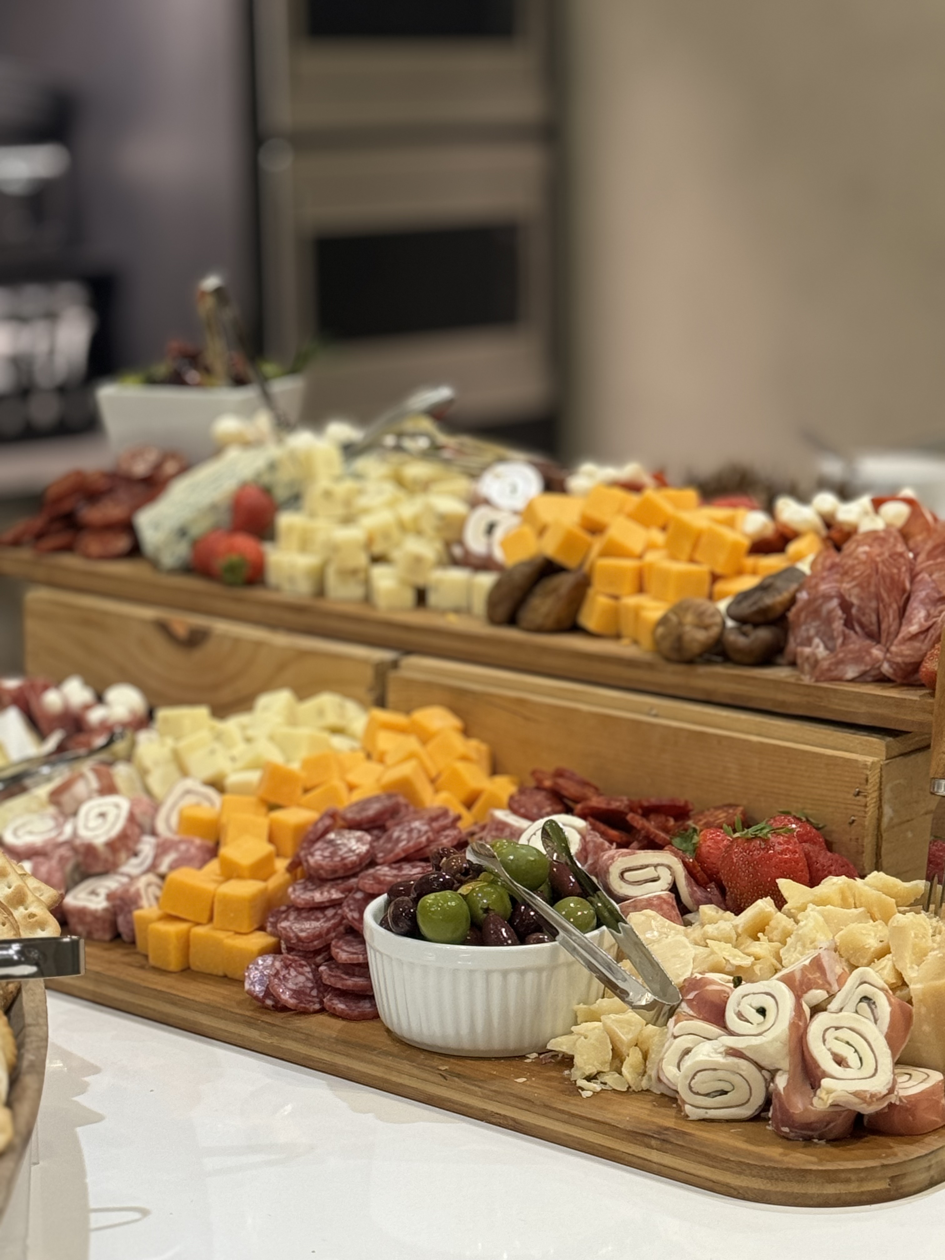 a bunch of food sitting on a counter