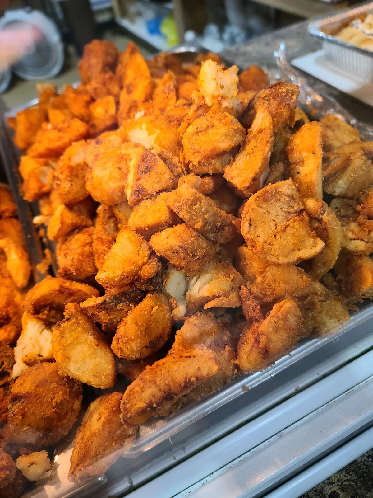 a tray full of food