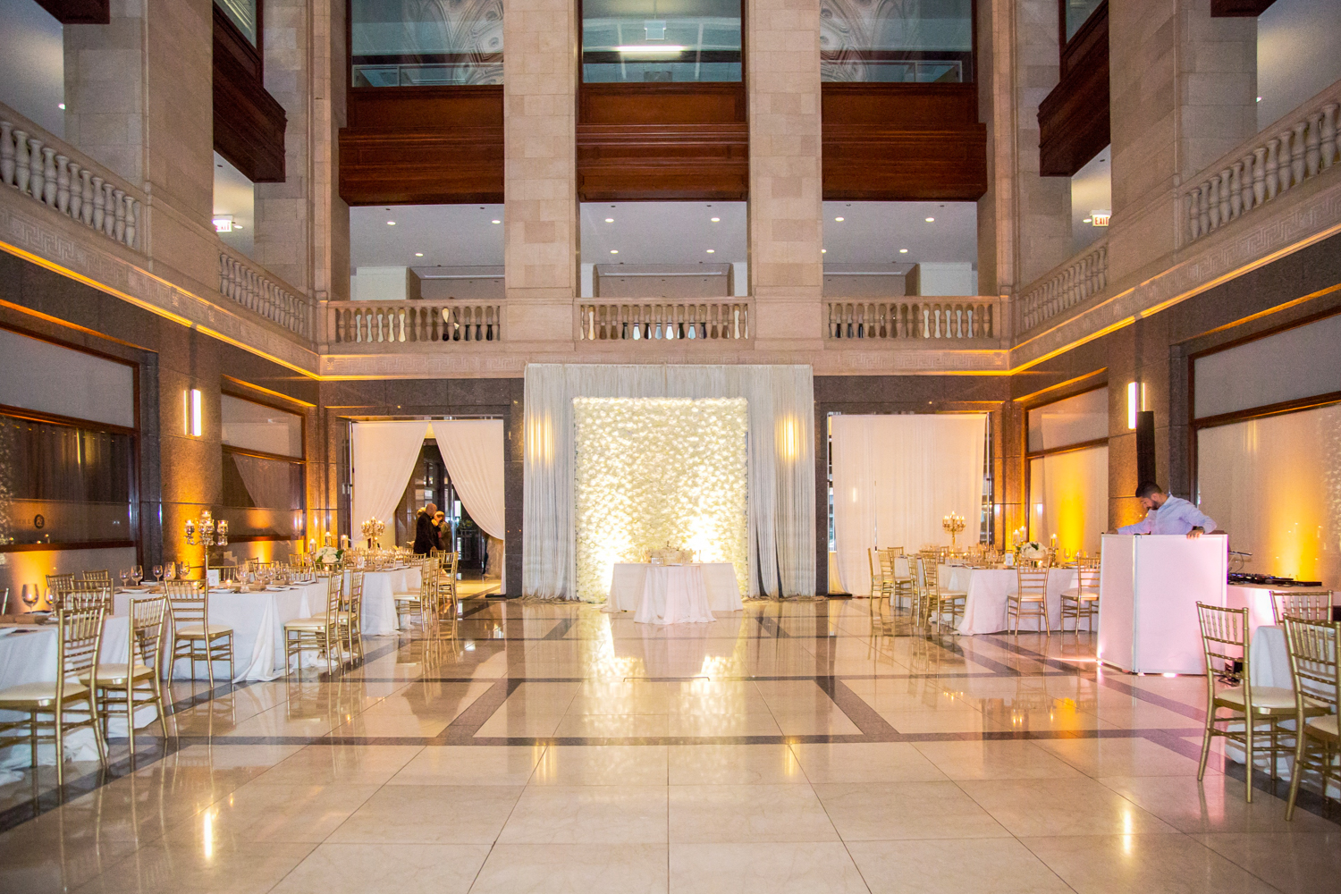 a large glass building