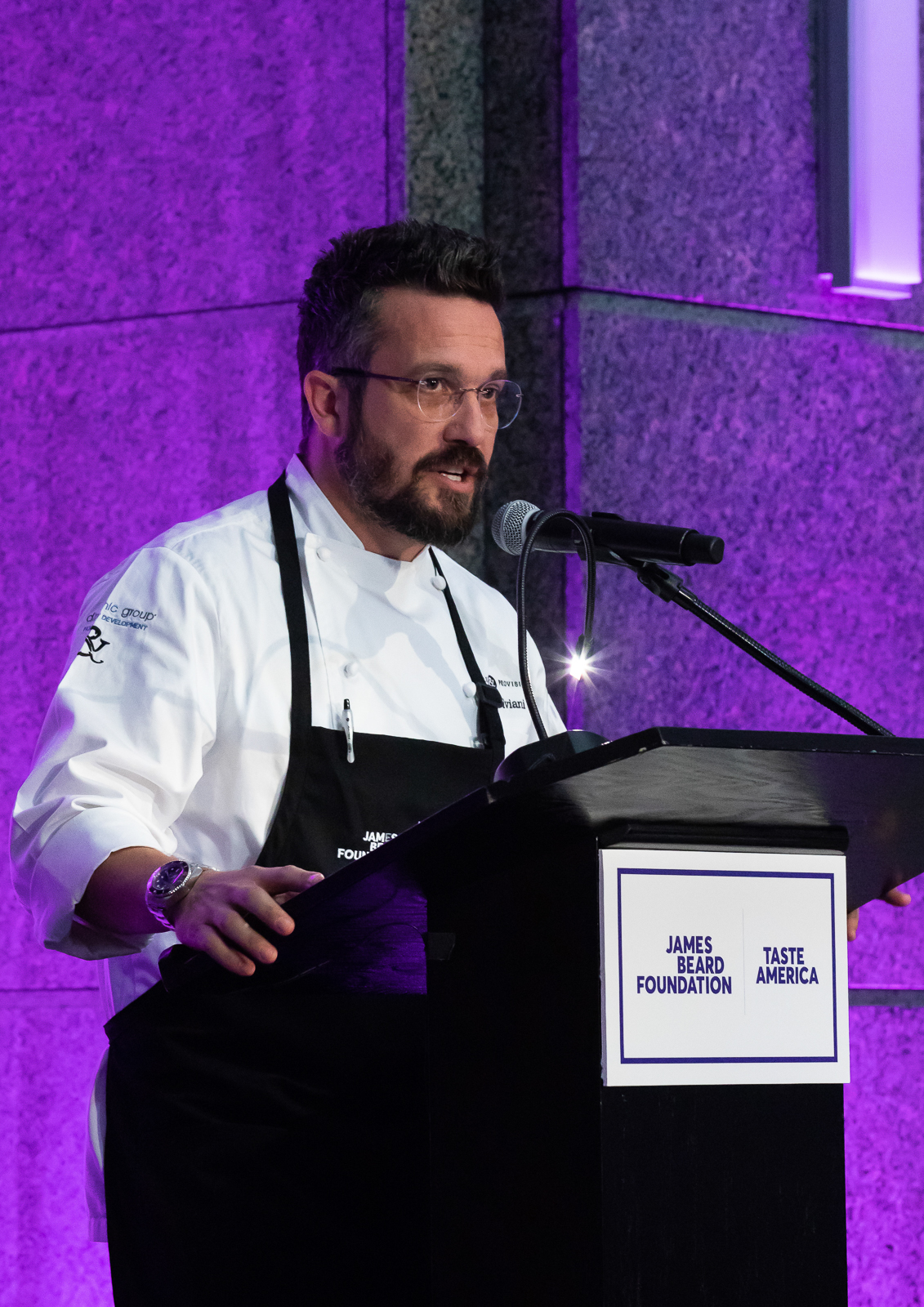 a man standing on a stage