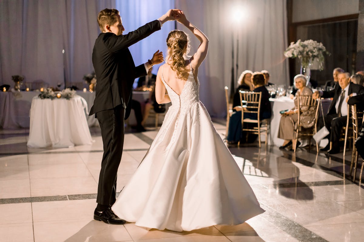 bride & groom first dance at A Timeless Classic Historical Chicago Wedding Venue