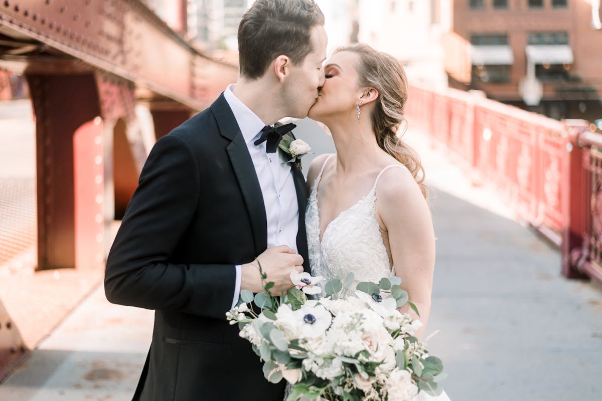 Bride & Groom kissing