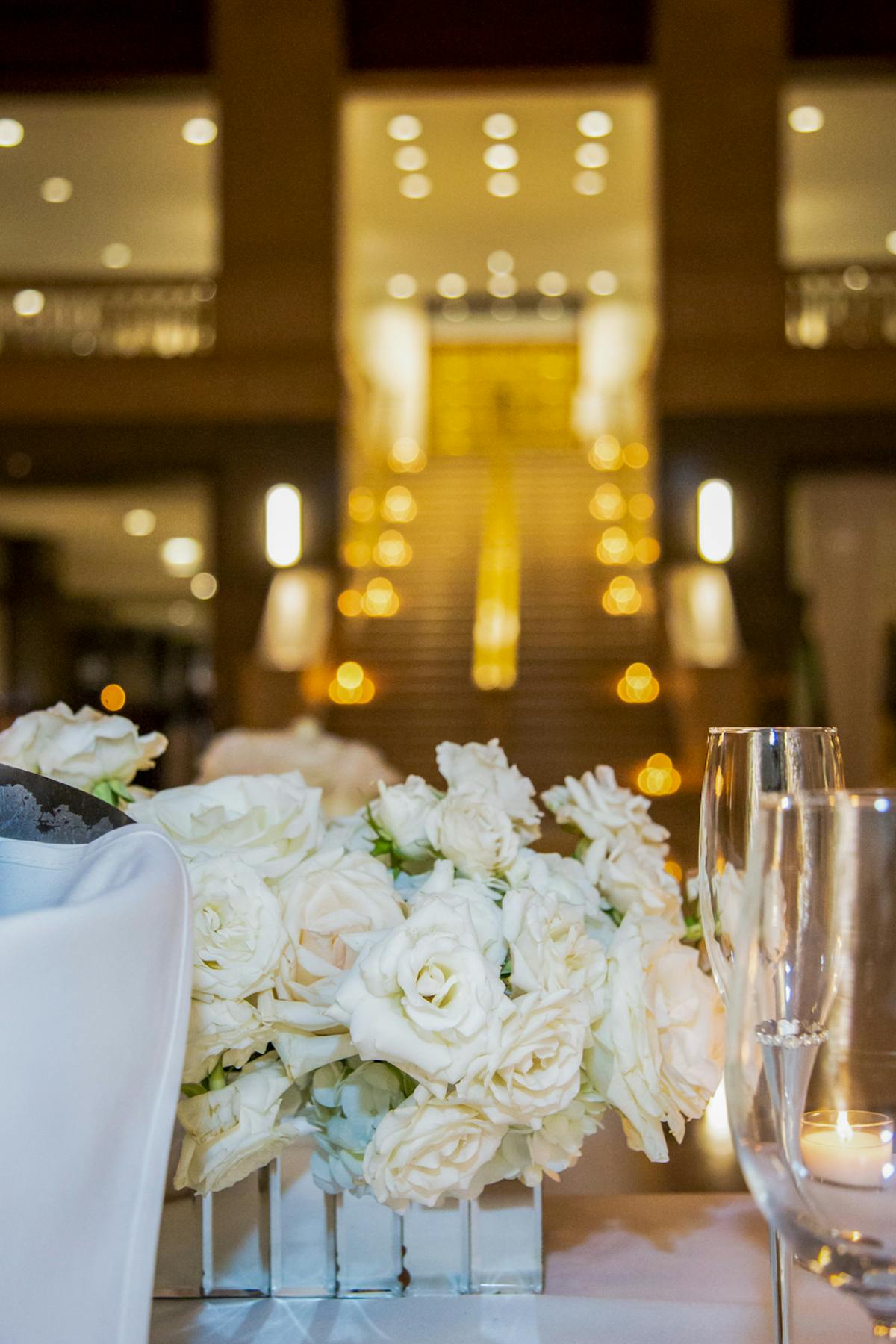 a glass cup on a table
