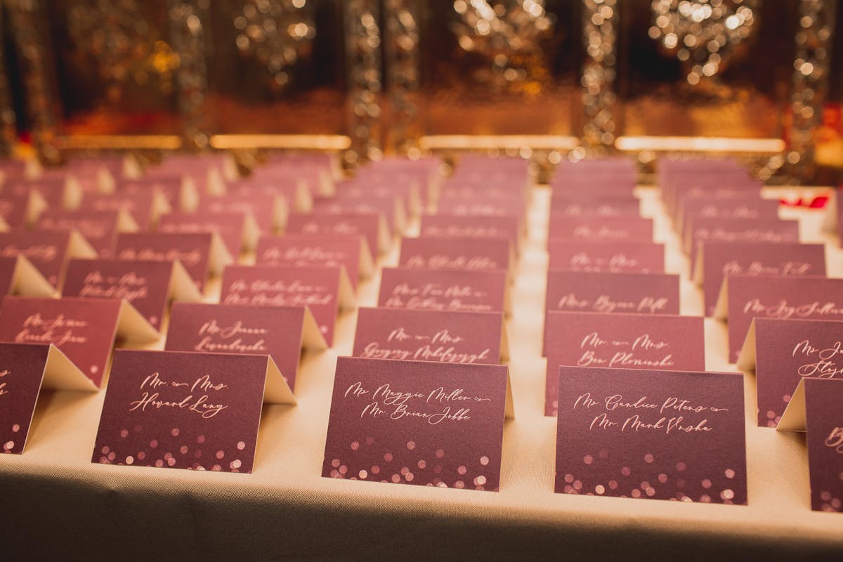 a stack of flyers on a table