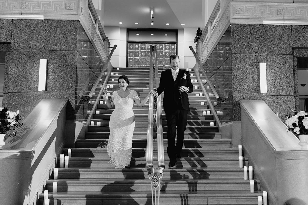 a person standing in front of a building