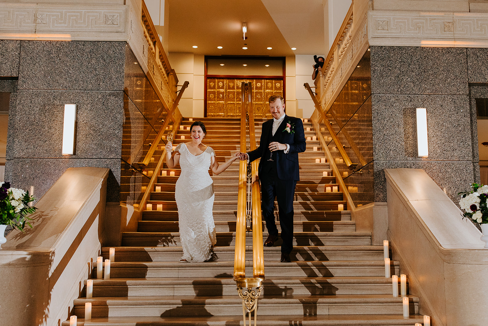a statue in front of a building