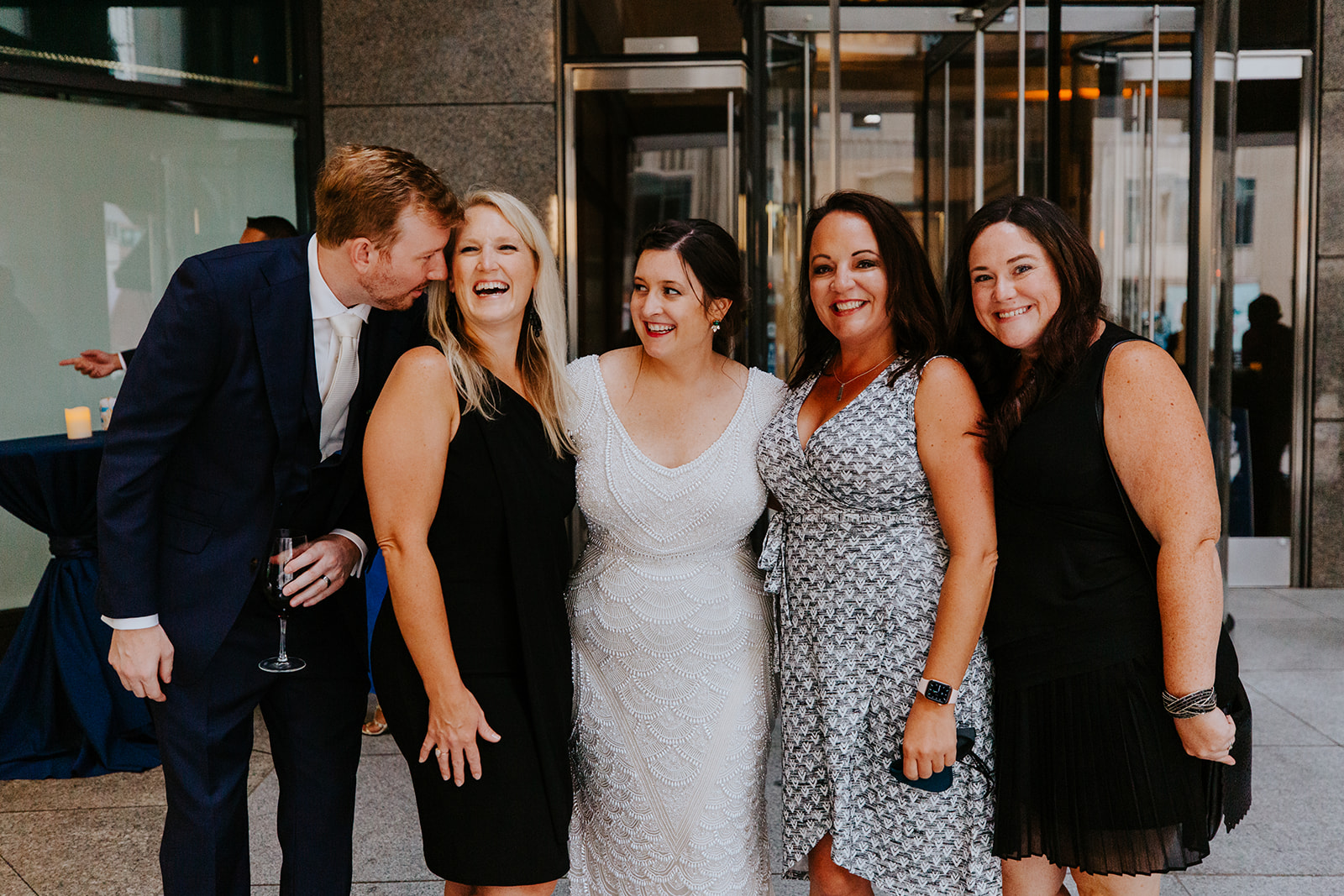 a couple of people posing for the camera