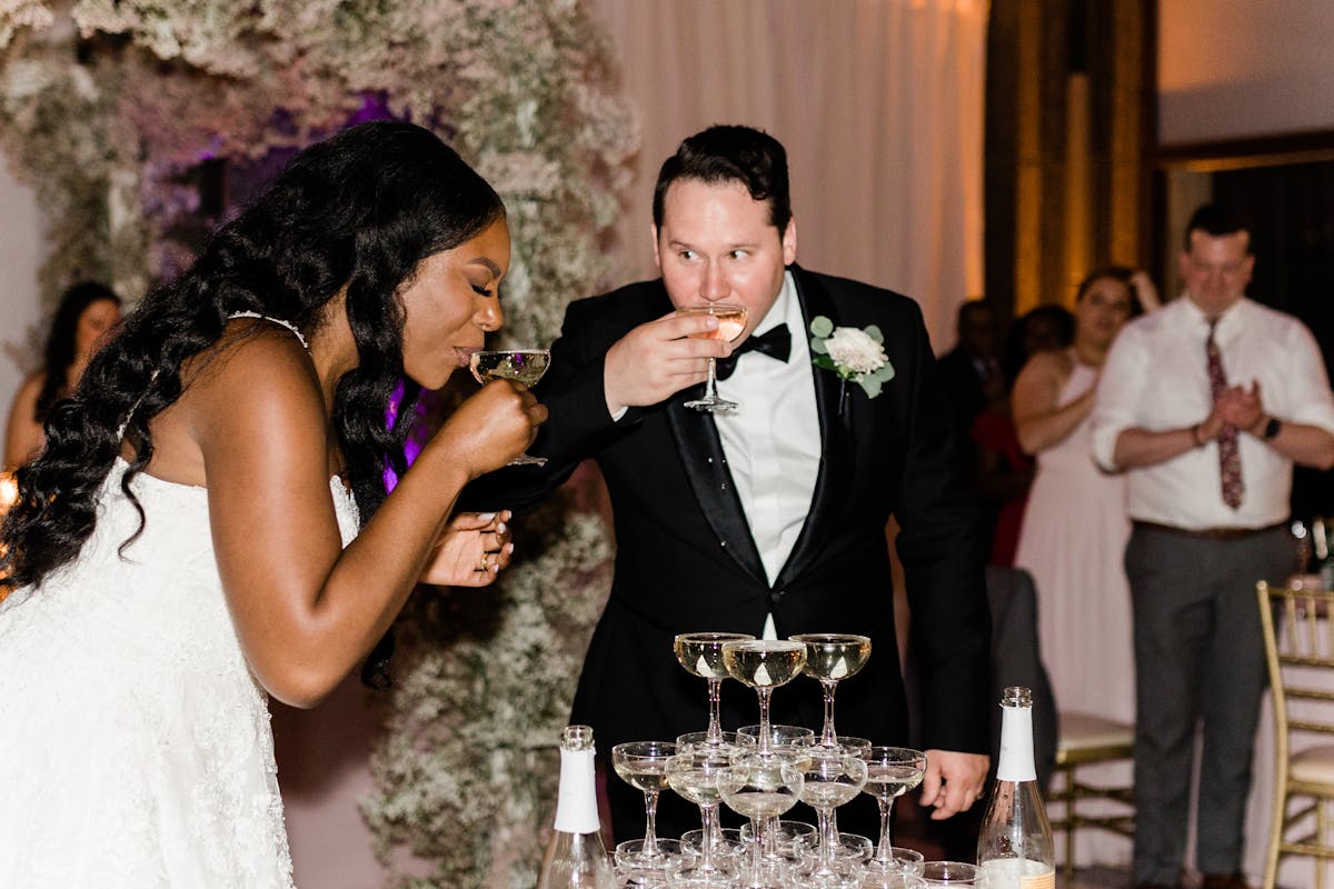 husband and wife celebrating