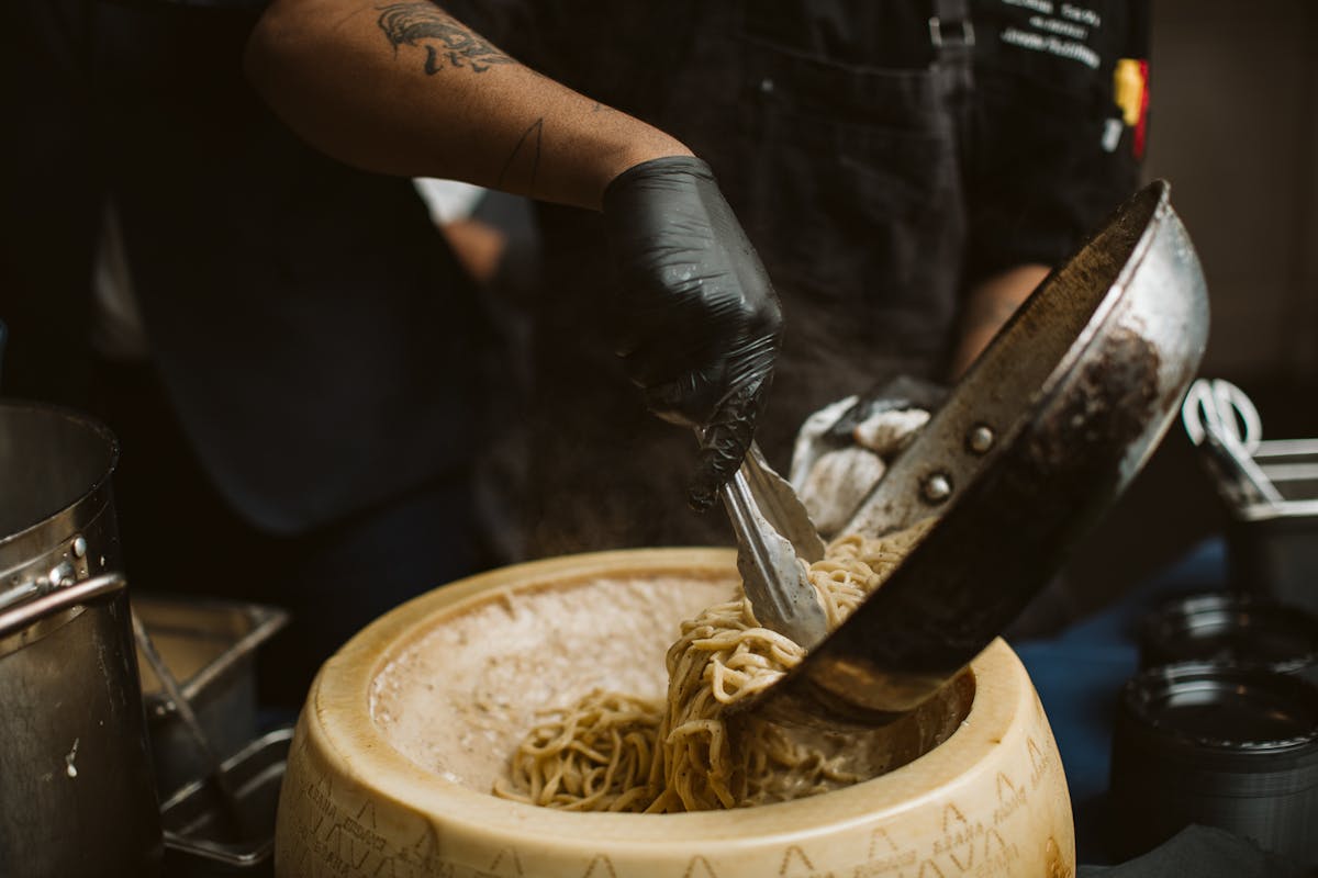 Fresh made pasta action station