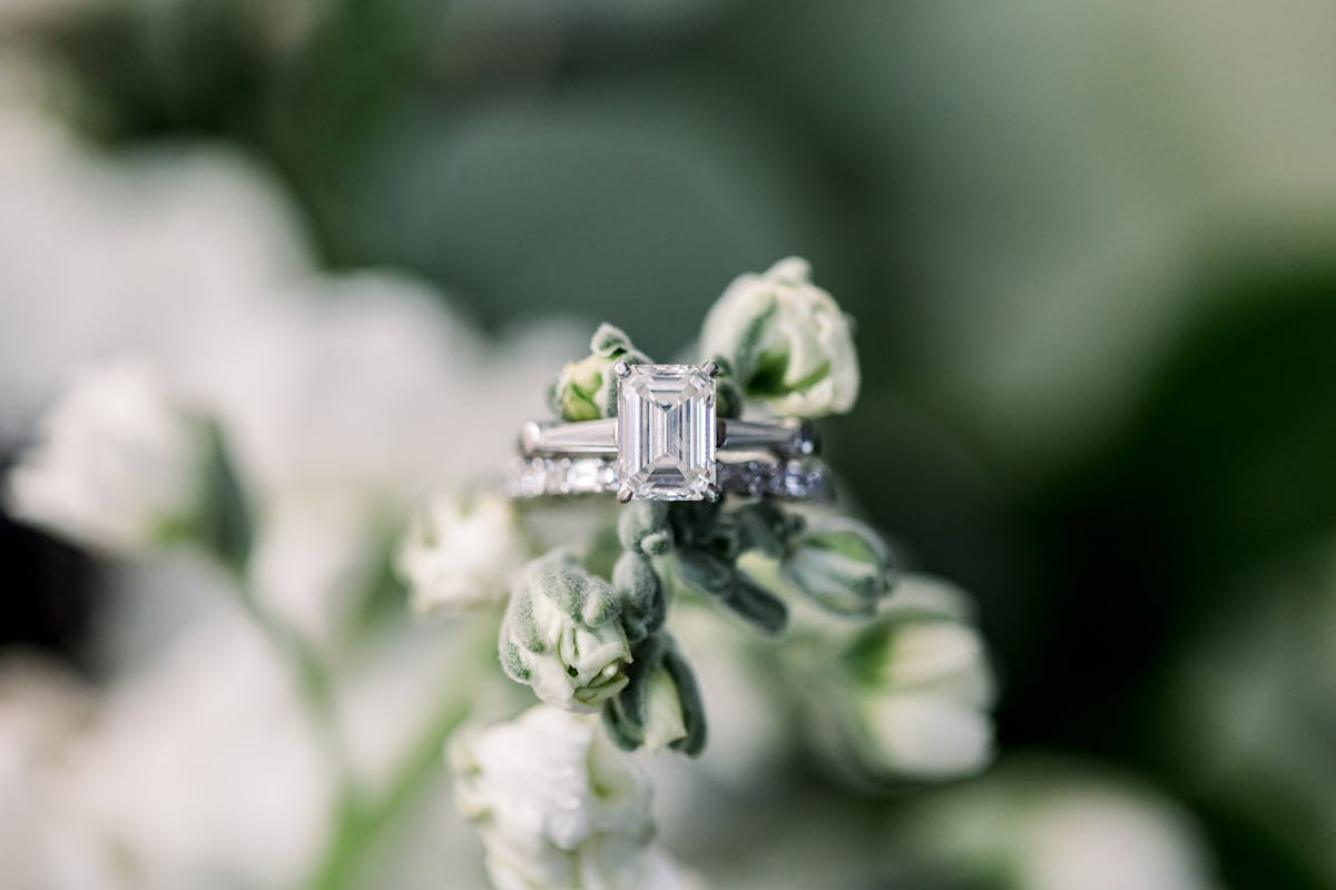 Bride wedding ring detail shot
