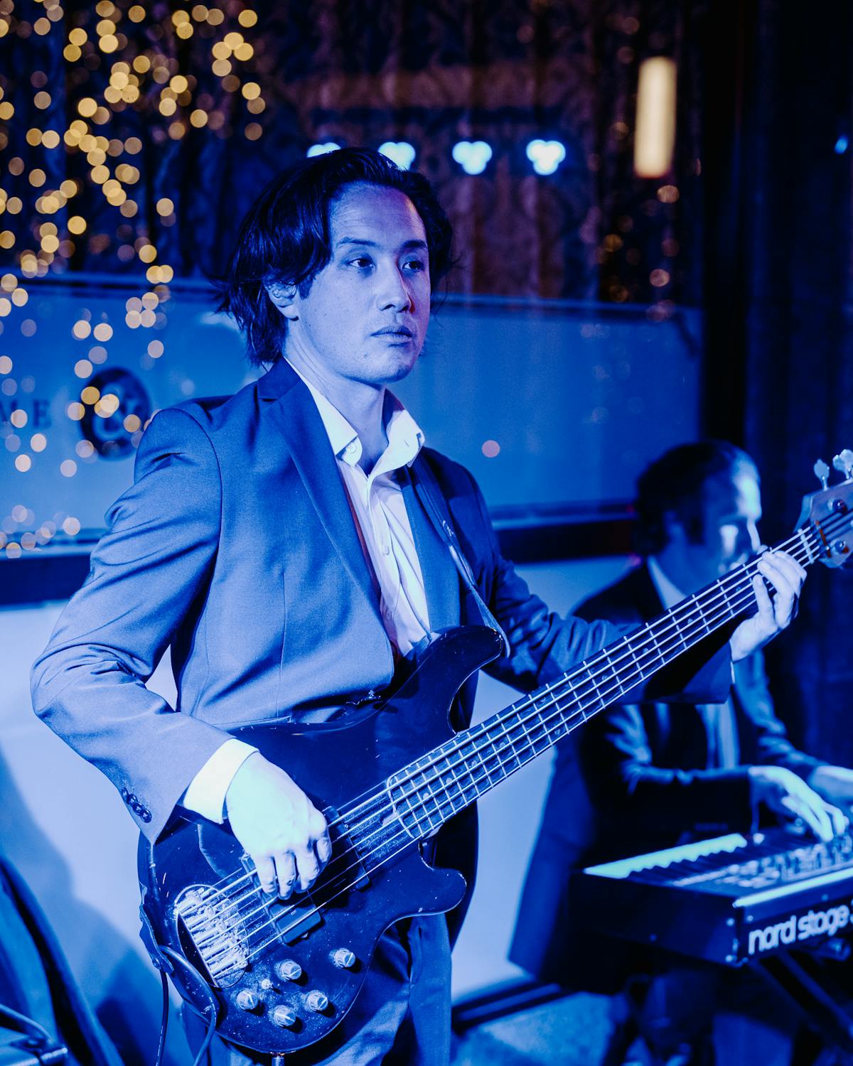 Chicago Blues Band Performing at a James Bond Casino Themed Holiday Party at a Large Historical Downtown Chicago Venue