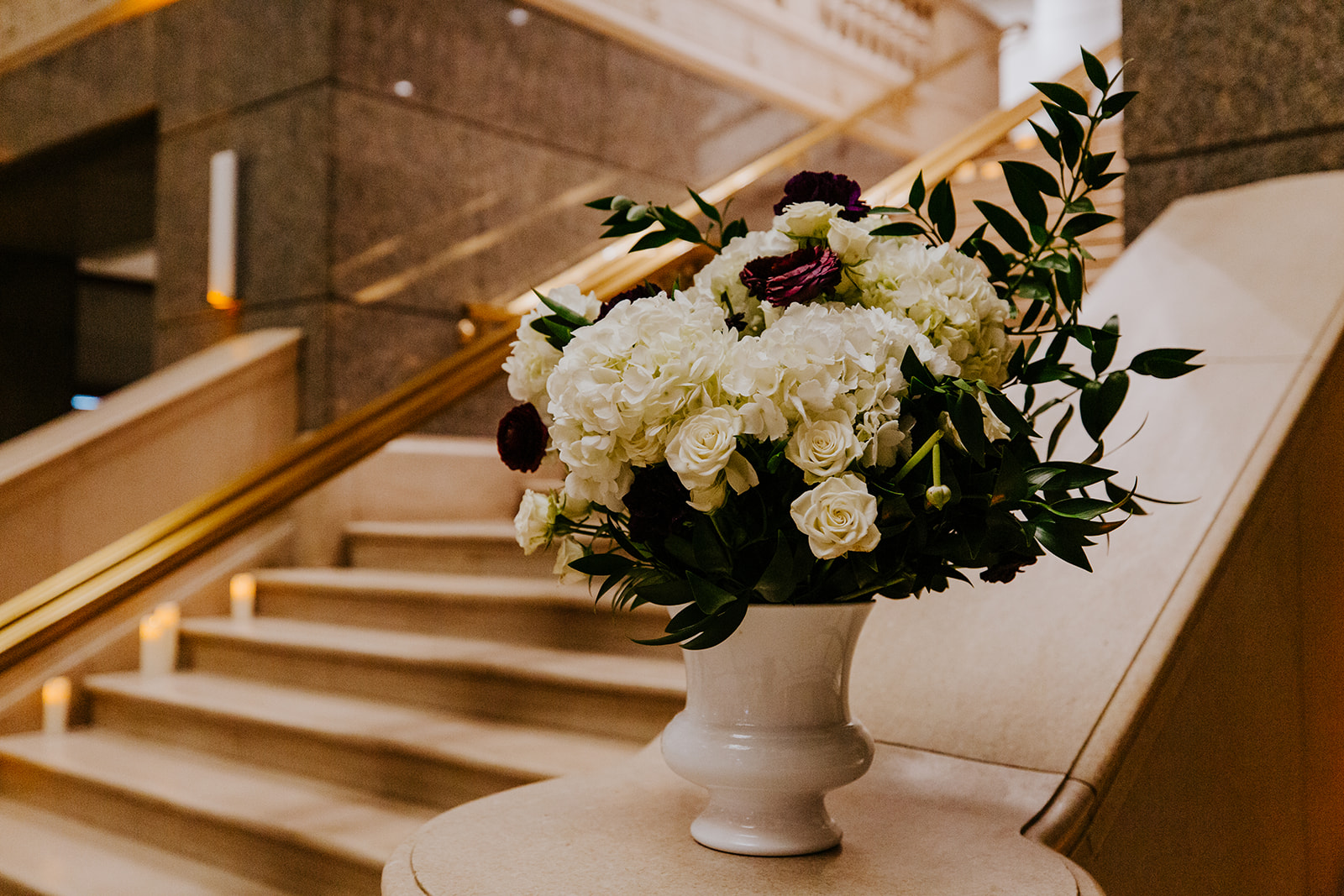 a vase of flowers on a table