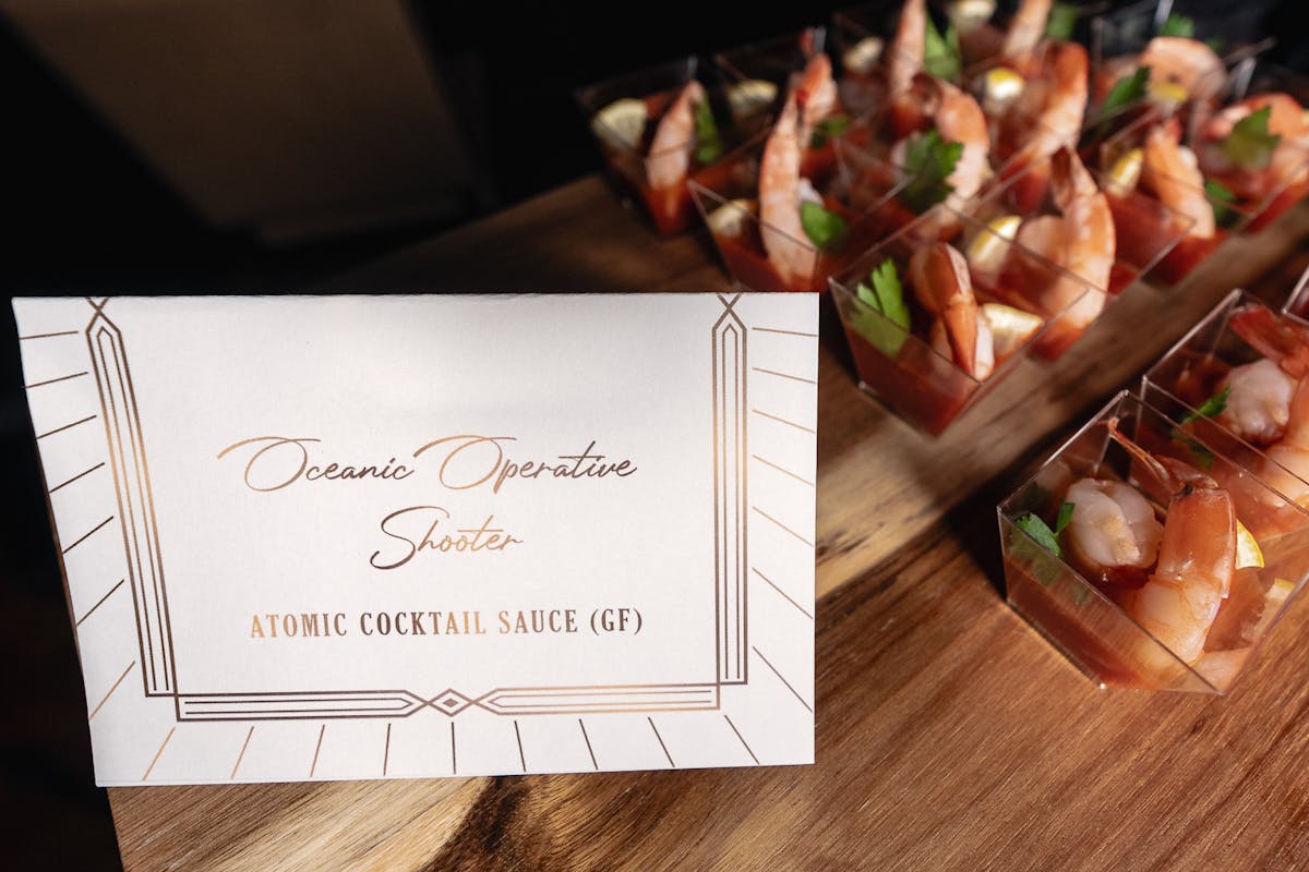 James Bond Casino Themed Holiday Party Passed Bites at a Large Historical Downtown Chicago Venue