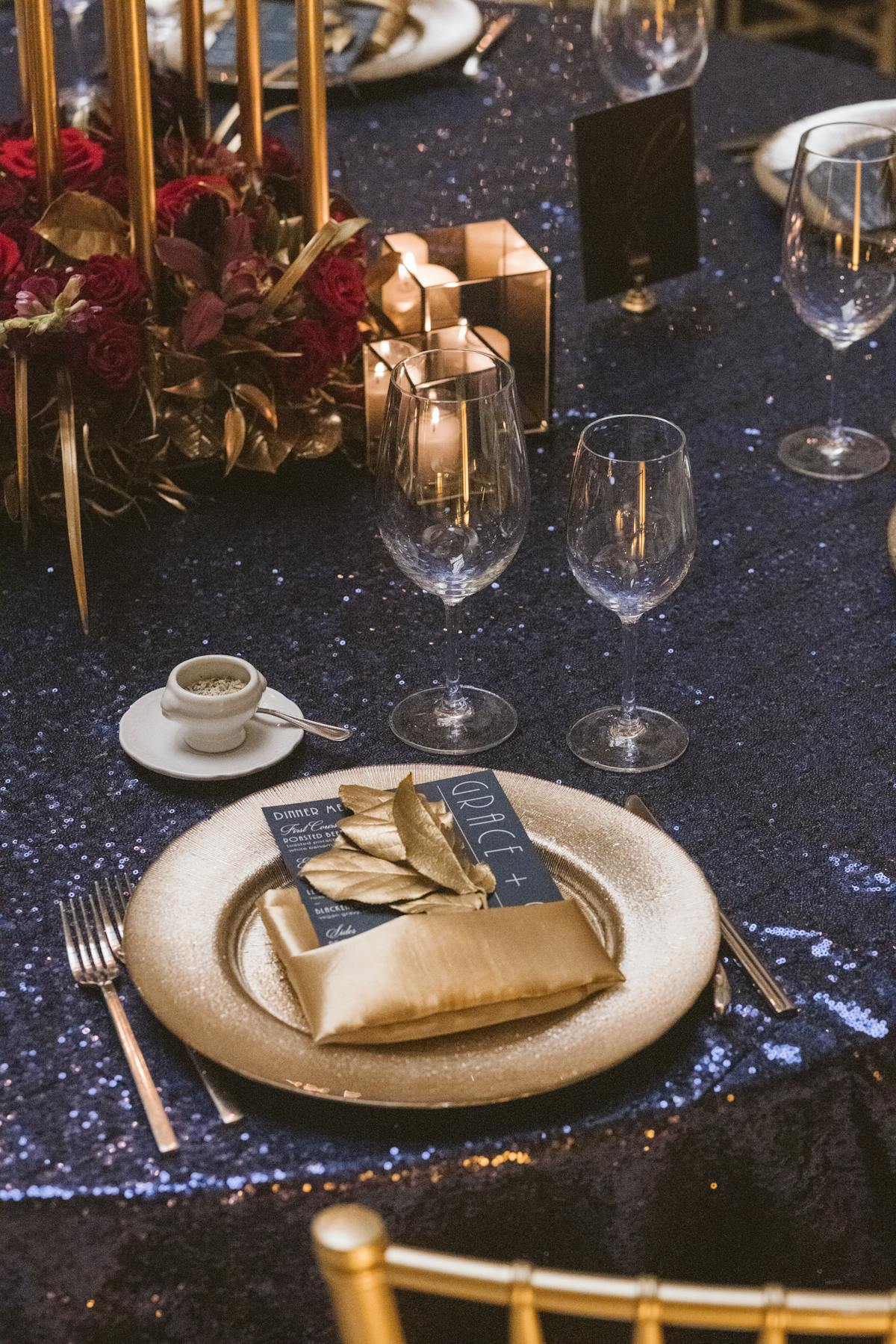a group of glasses on a table