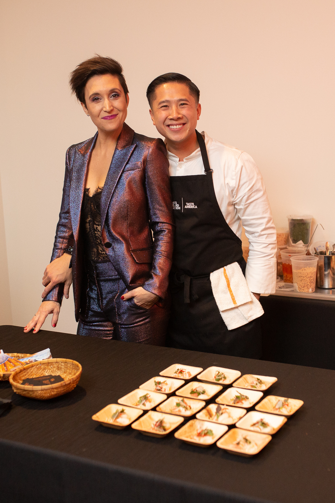 a couple of people posing for the camera