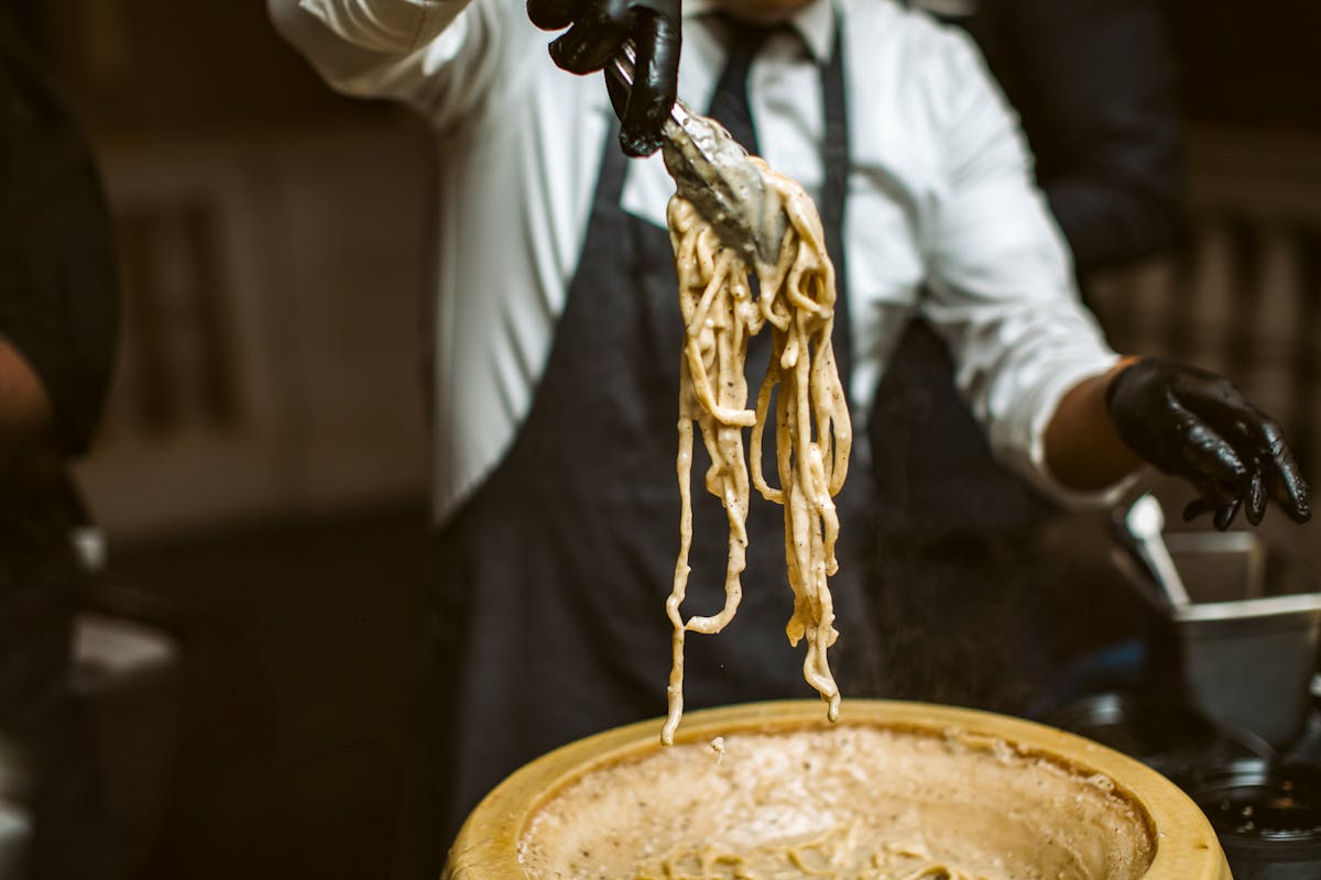 Fresh made pasta action station