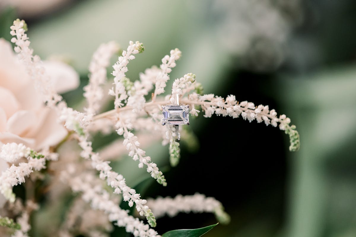 Bride wedding ring detail shot