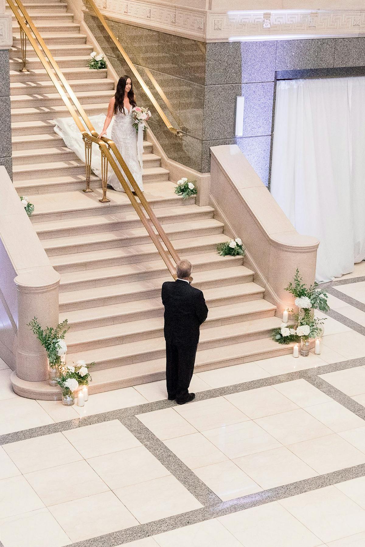 Father waiting for the bride at A Timeless Classic Historical Chicago Wedding Venue