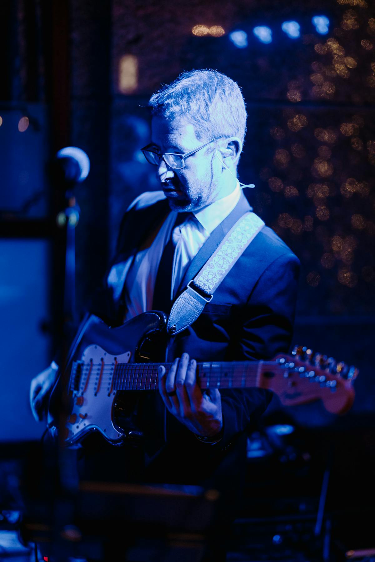 Chicago Blues Band Performing at a James Bond Casino Themed Holiday Party at a Large Historical Downtown Chicago Venue