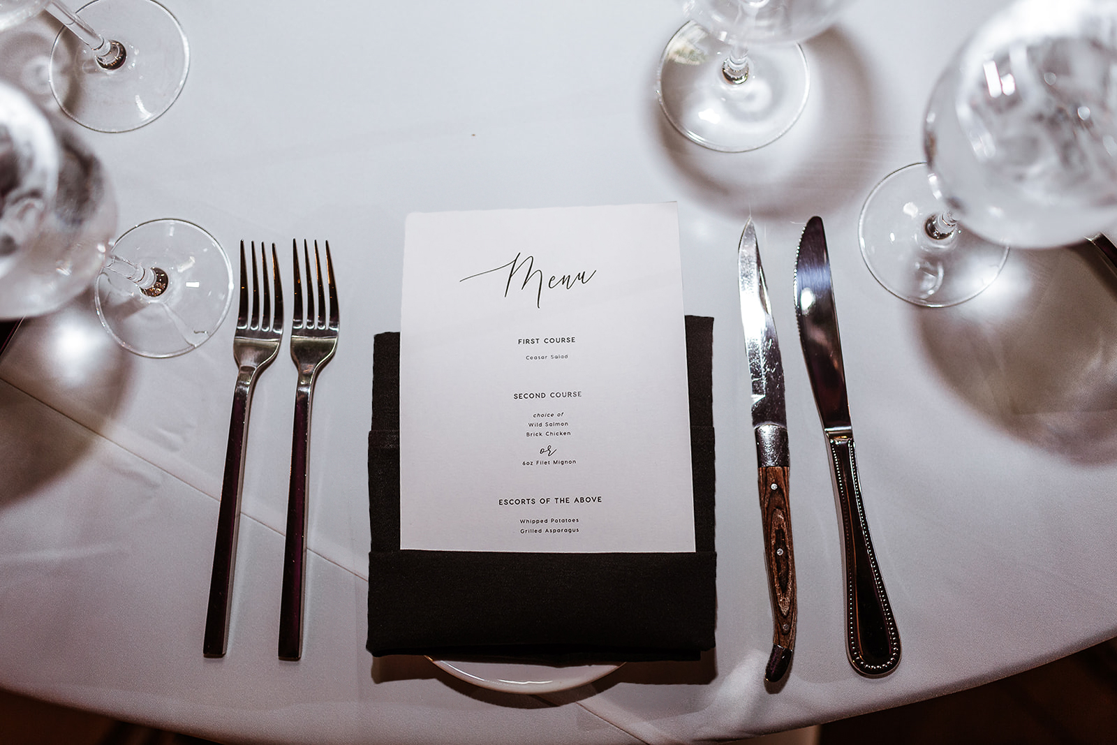 a table with wine glasses
