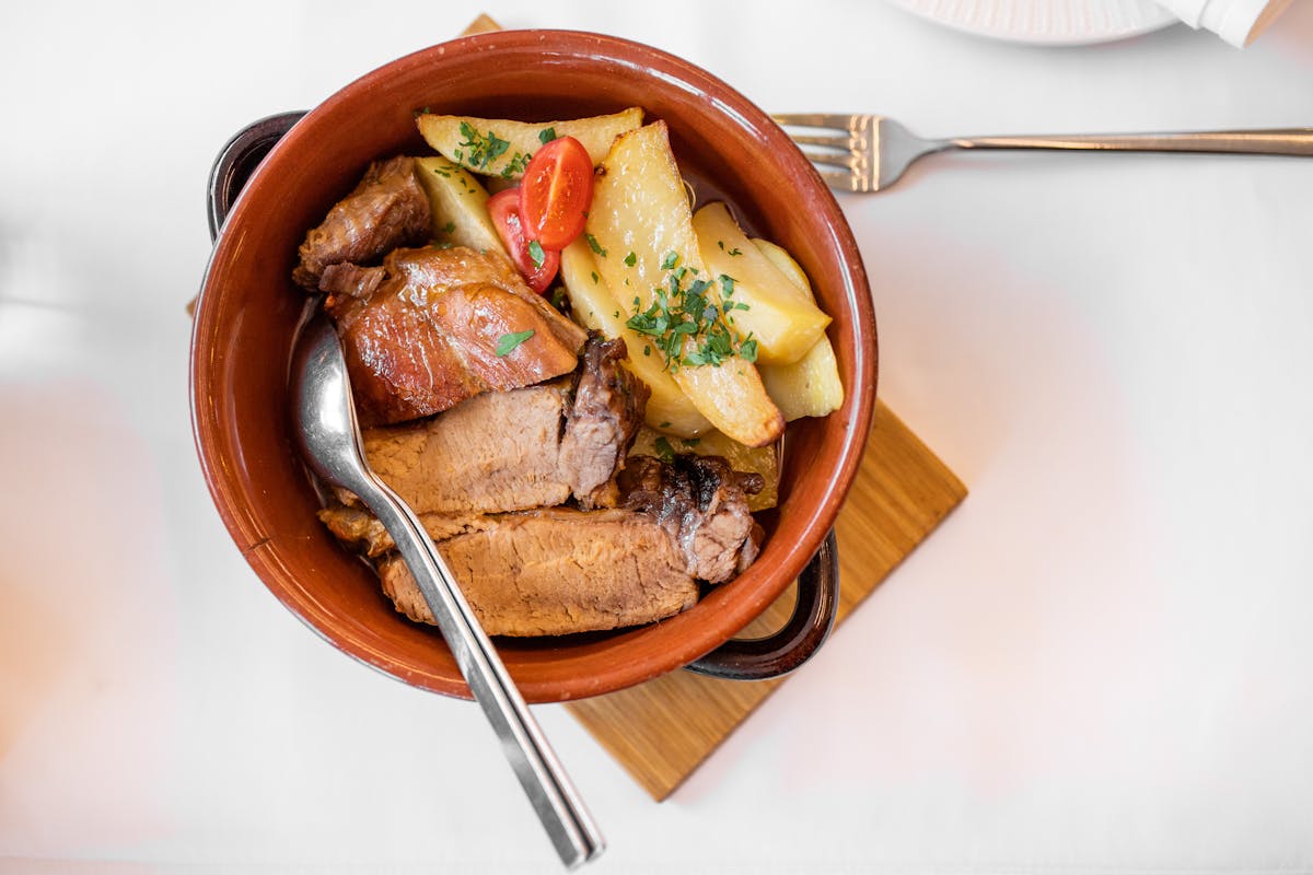 a bowl of food on a plate