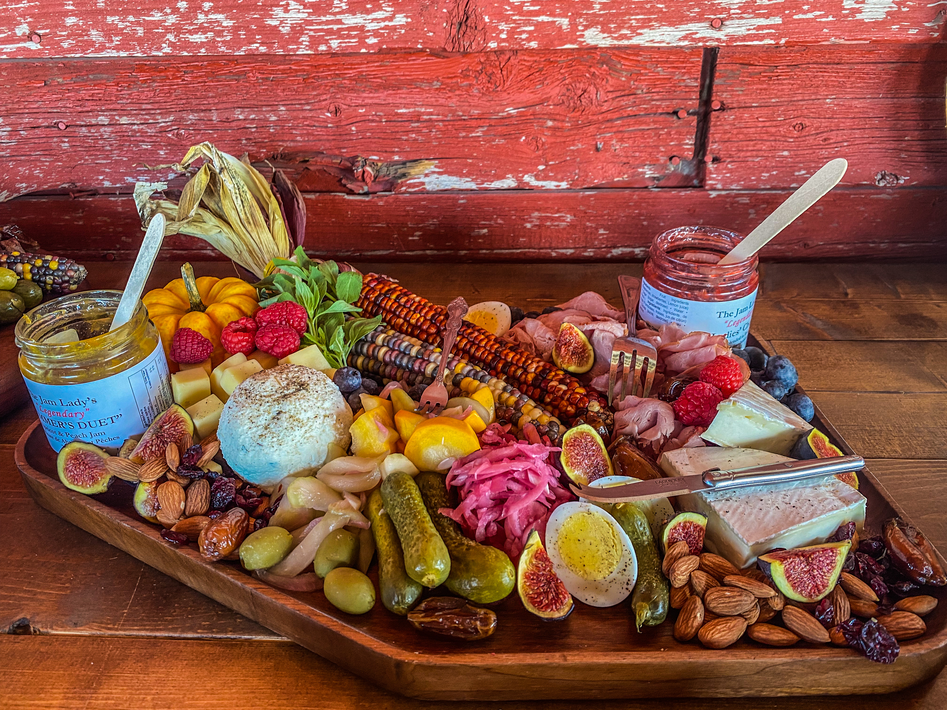 food on a wooden table