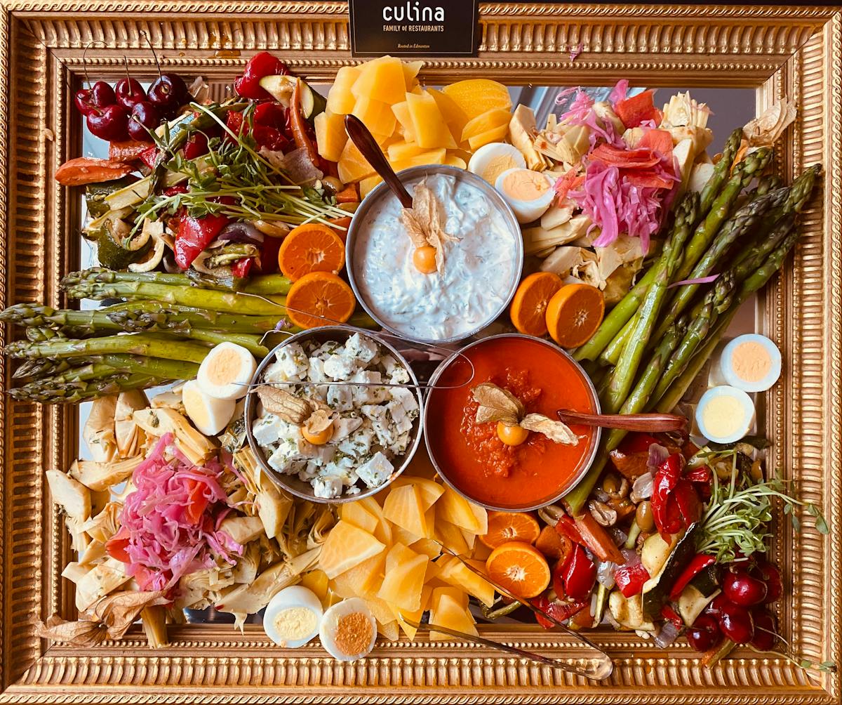 a bunch of food on a table