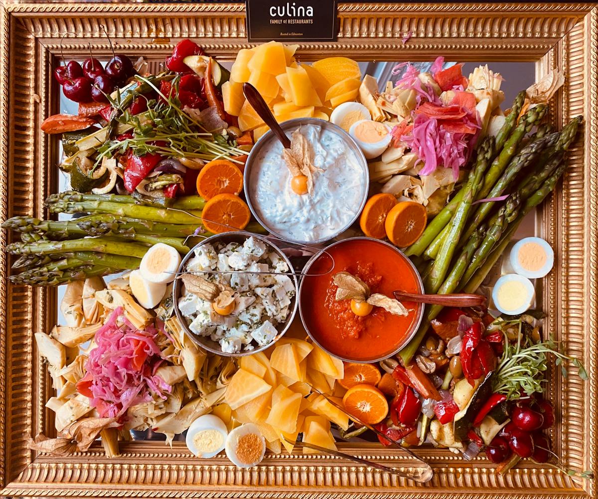 a bunch of food on a table