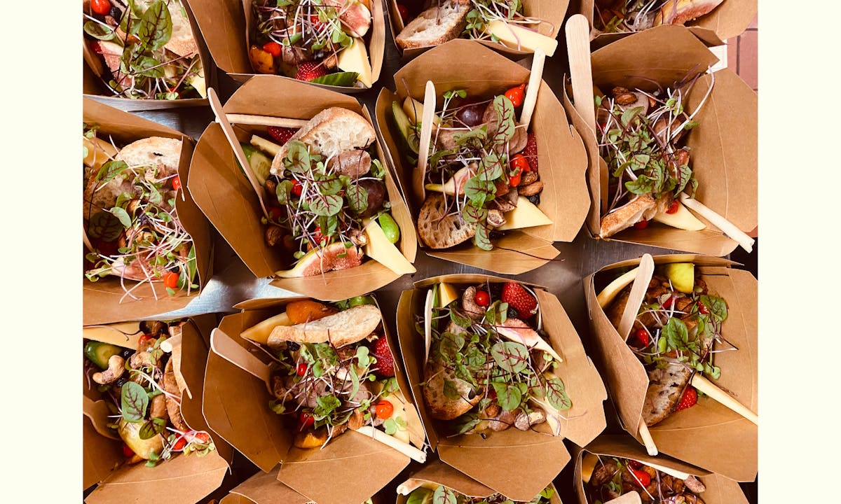 many different types of food on a table