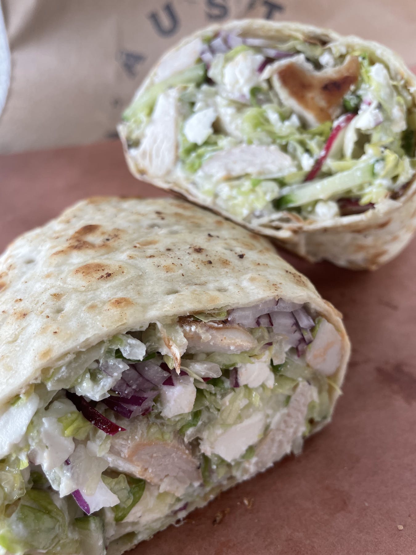 a sandwich cut in half