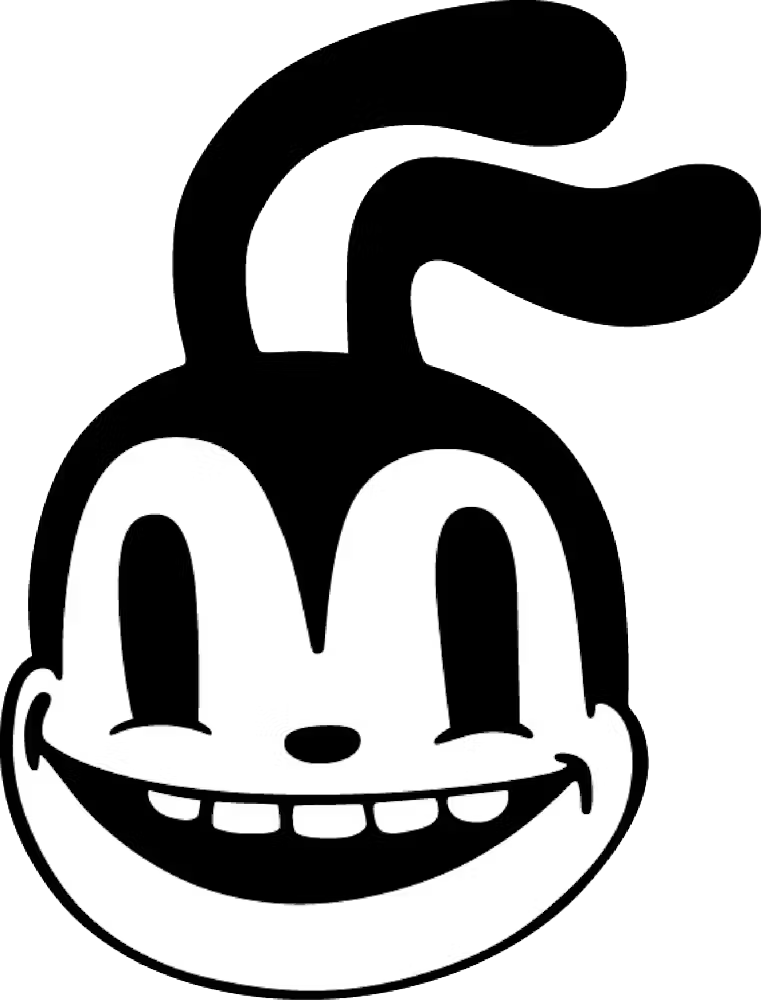a cartoon face with long hair