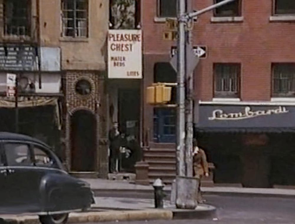 a city street in front of a building