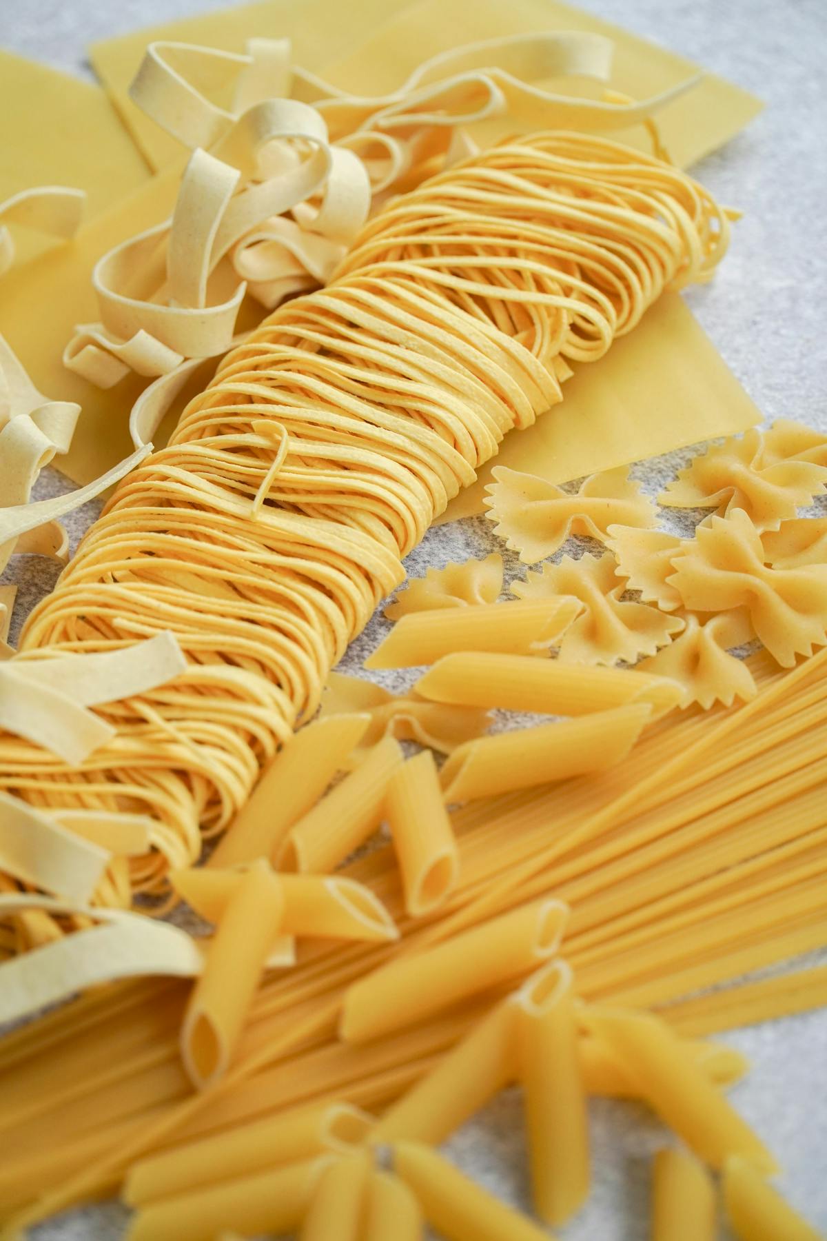 a close up of pasta