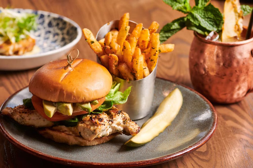 a plate of food on a table