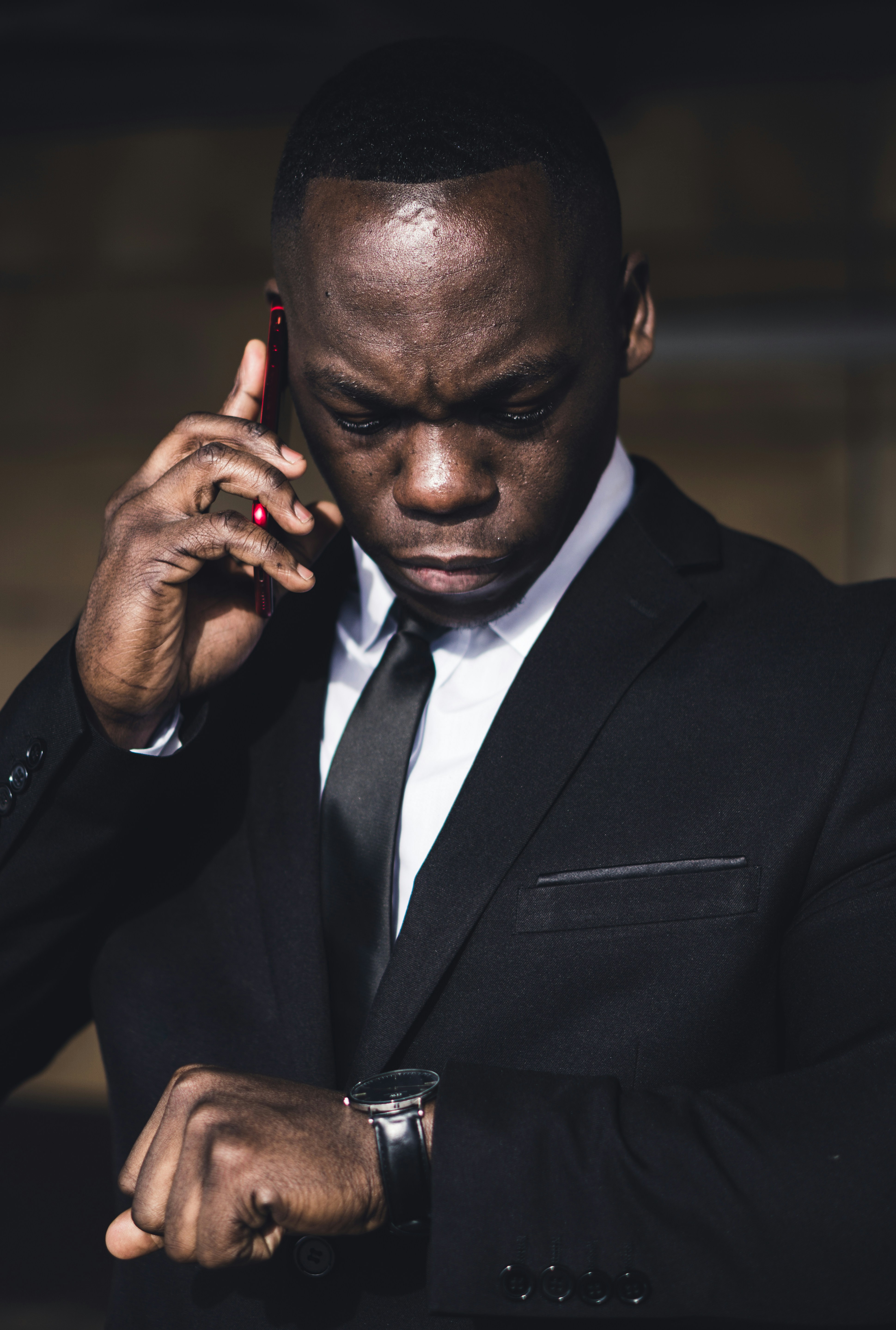 busy person looking at the time