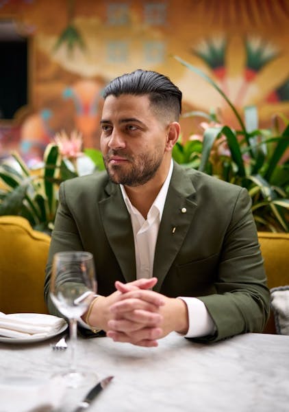 a man sitting at a table