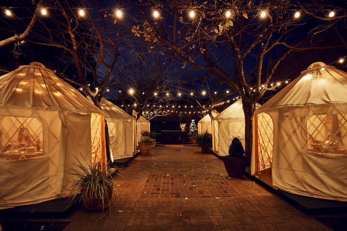 a tent in the snow
