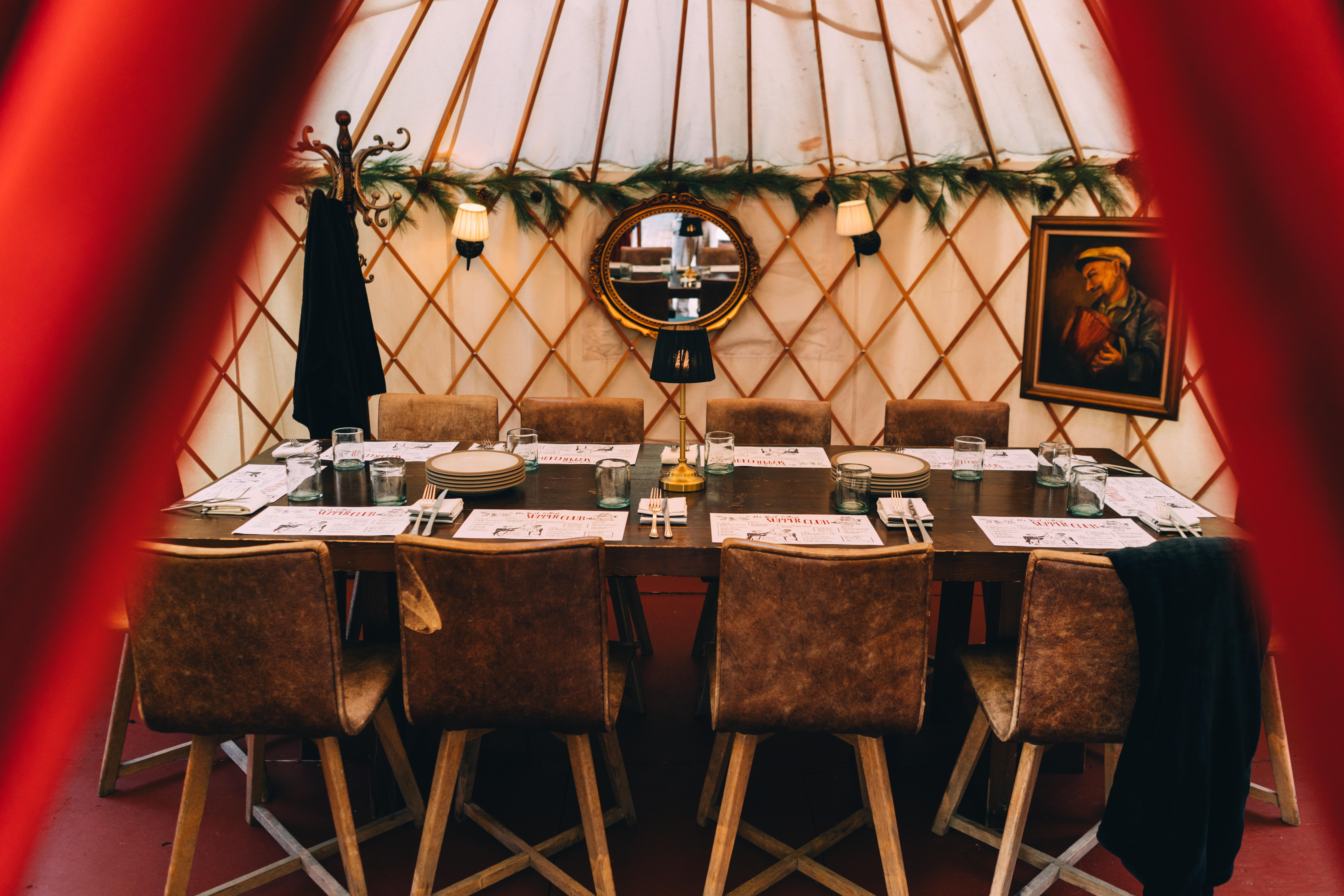 a chair sitting in front of a table