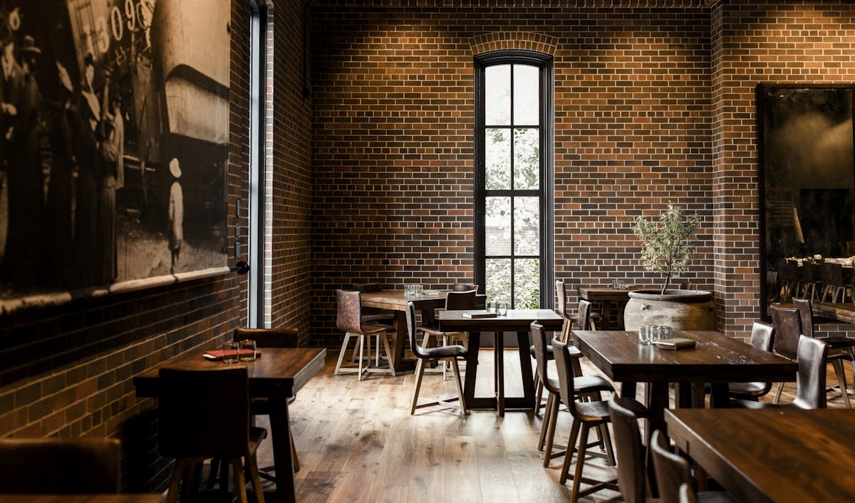 a dining room in the charter oak