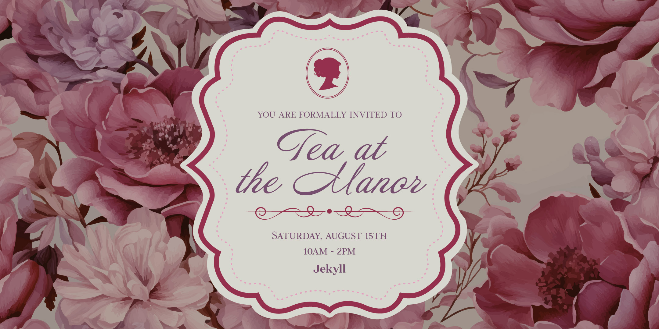 a invitation card with a floral pattern