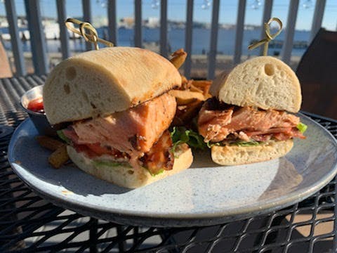 sandwich on a white plate
