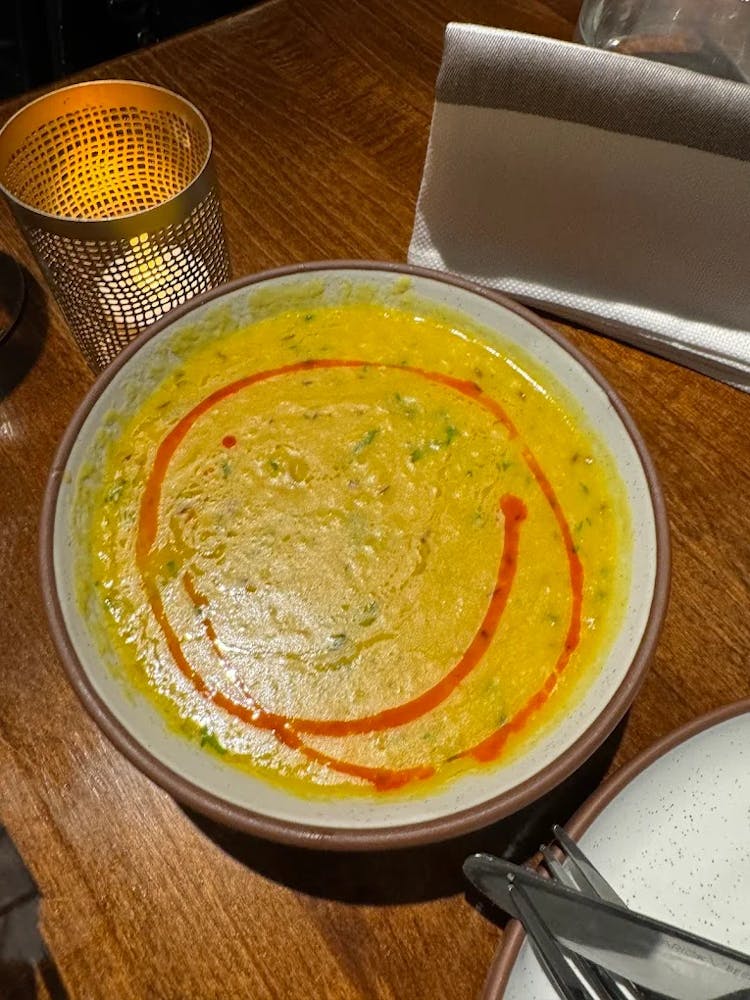 Yellow Daal served at an authentic Indian restaurant in New York, Javitri