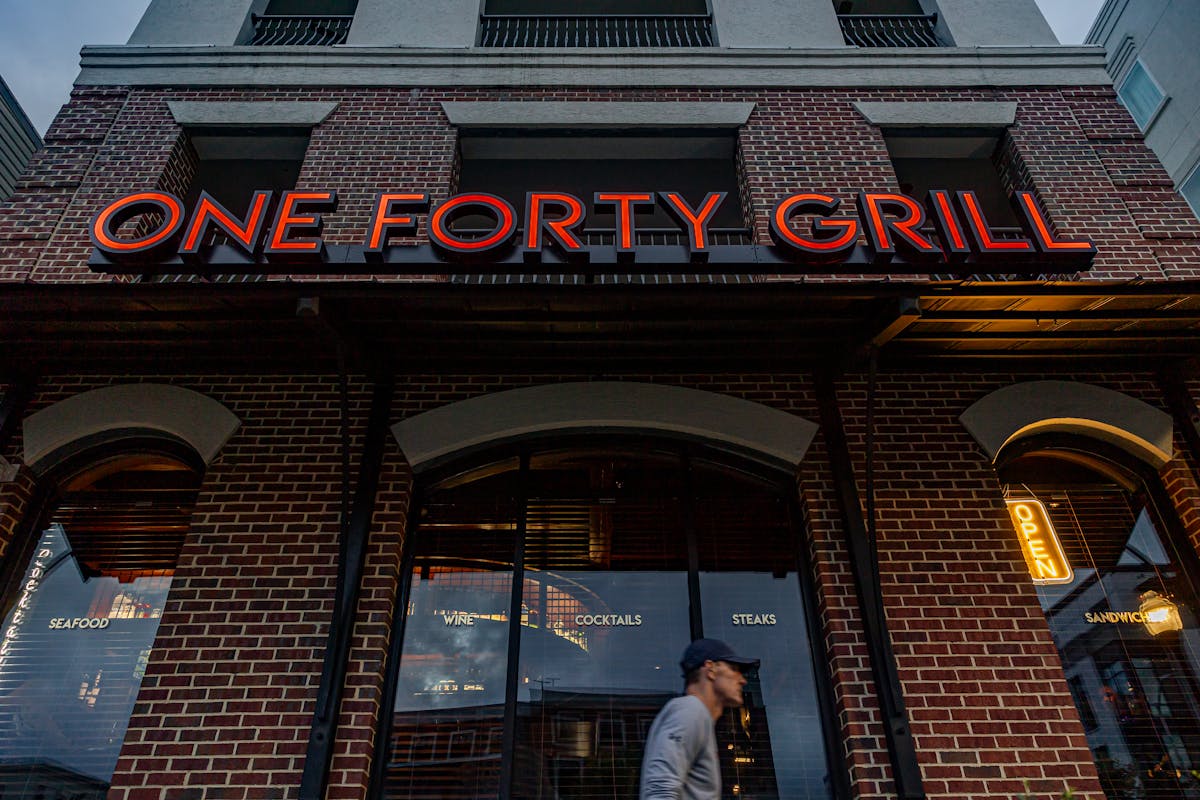 a store front at day