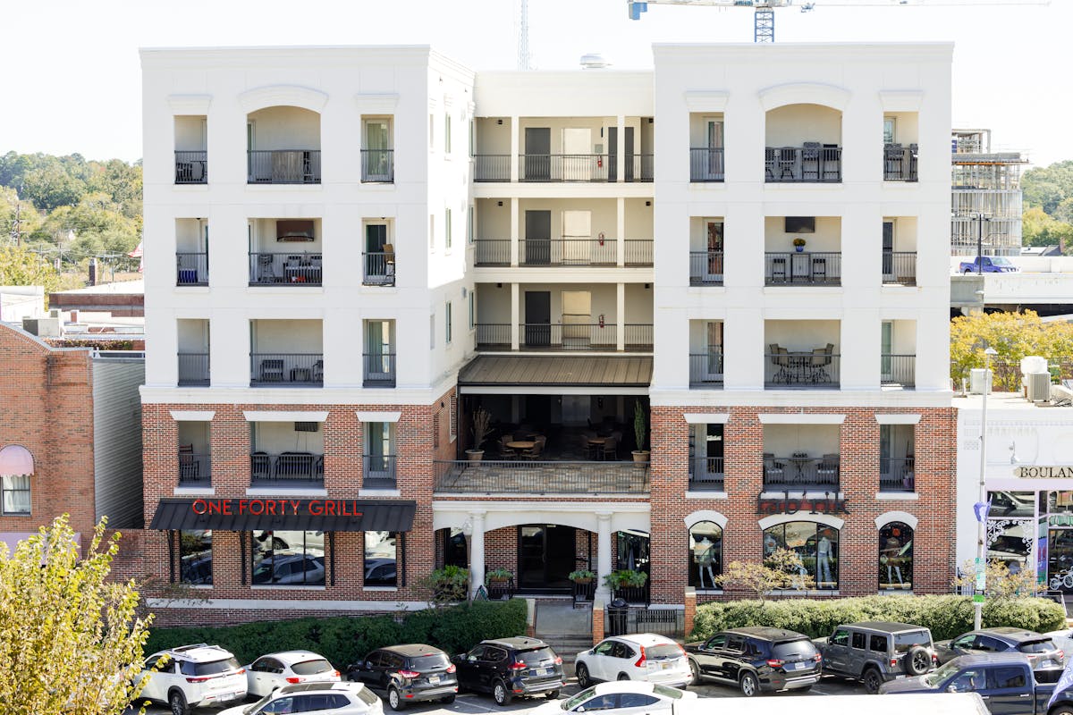 a car parked in front of a building