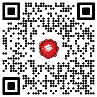 a qr code with a red seal