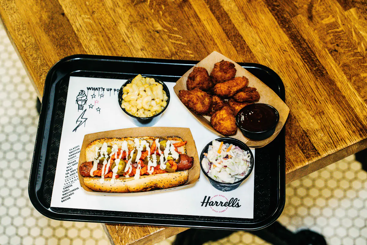 a tray of food on a plate
