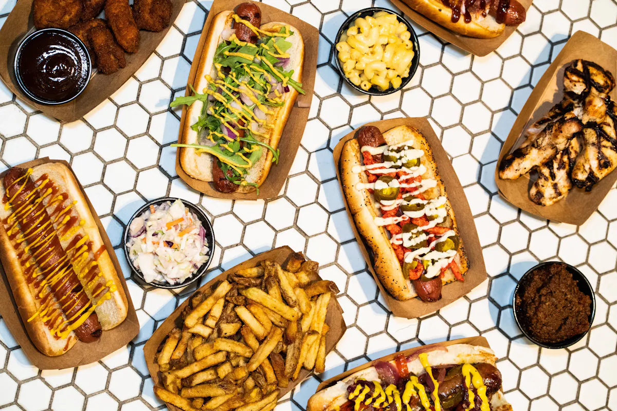 a bunch of food on a table