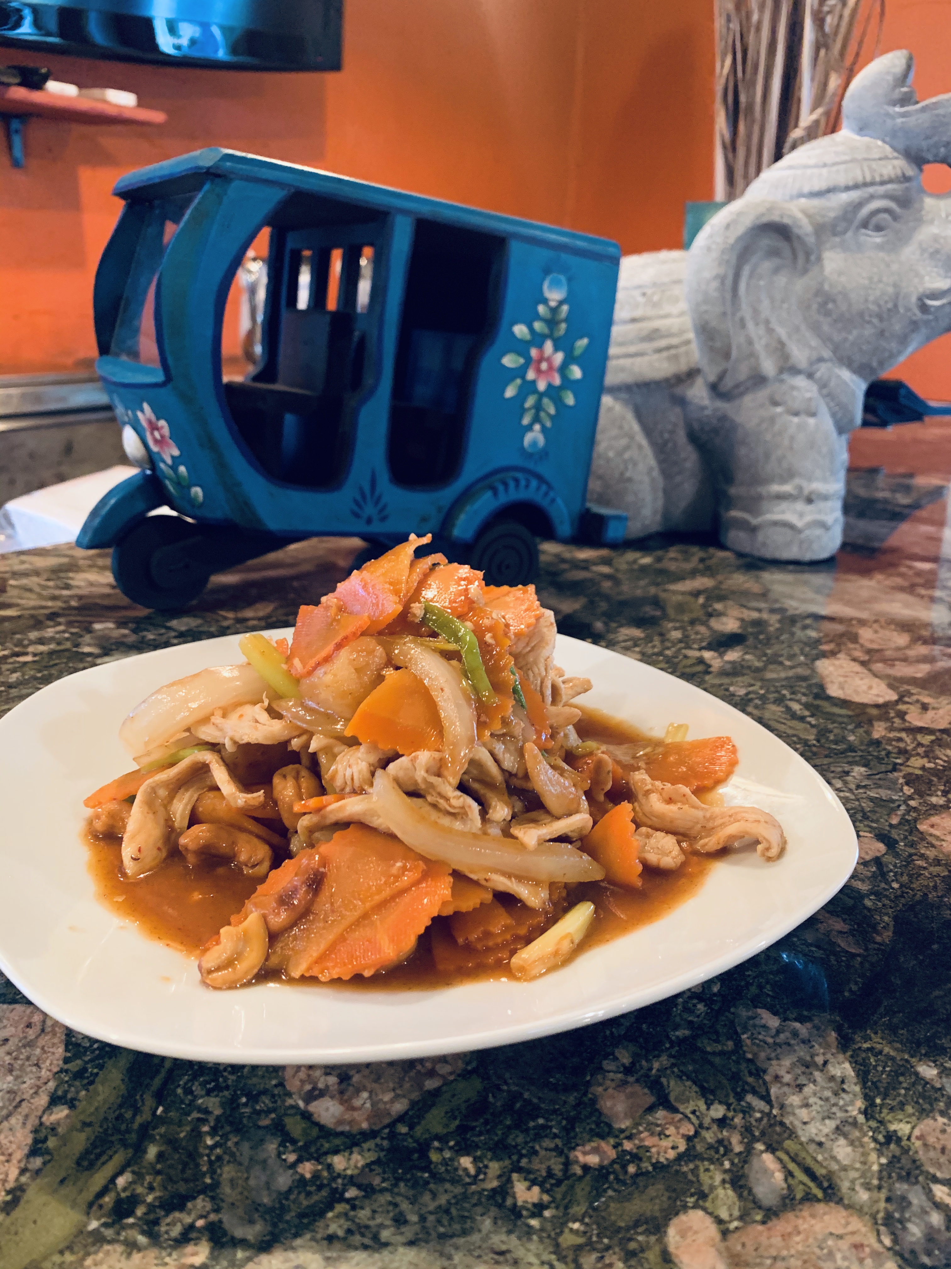 a plate of food on a table