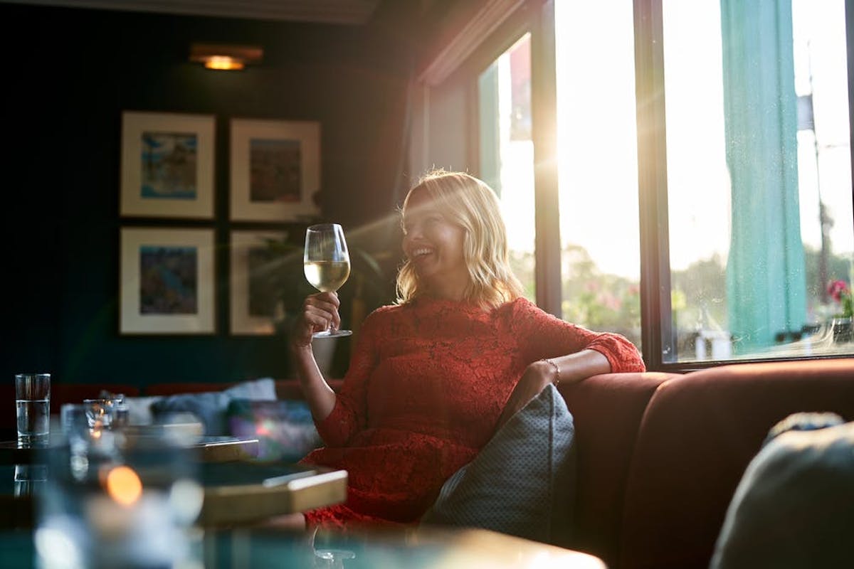 a person sitting in a living room