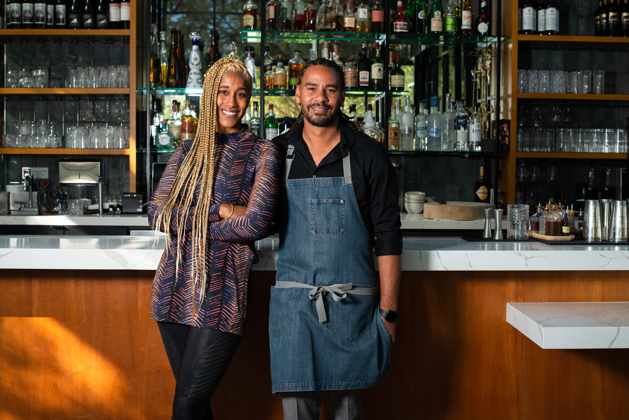 a woman standing in front of a store